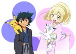  1boy 1girl alolan_vulpix blonde_hair creatures_(company) game_freak gen_1_pokemon green_eyes lillie_(pokemon) nintendo pikachu pokemon pokemon_(anime) pokemon_sm_(anime) satoshi_(pokemon) 