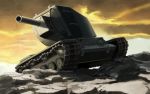  caterpillar_tracks clouds day dress evening evening_gown ginho ground_vehicle kv-2 military military_vehicle motor_vehicle no_humans original sky tank weapon 
