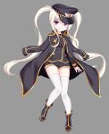  absurdres hair_ornament hat highres jacket_on_shoulders looking_at_viewer maplestory mole mole_under_eye orchid_(maplestory) pantyhose silver_hair twintails violet_eyes 