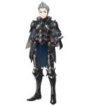  1boy armor armored_boots blue_hair boots cape fire_emblem fire_emblem_heroes fire_emblem_if full_body gloves green_eyes highres indesign male_focus nintendo official_art silas_(fire_emblem_if) solo transparent_background 