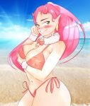  02 absurdres beach bikini breasts darling_in_the_franxx highres pink_hair summer swimsuit zero_two_(darling_in_the_franxx) 