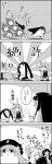 4koma animal_ears comic commentary_request crescent fighting fighting_game food greyscale hat highres holding holding_food houraisan_kaguya jacket junko_(touhou) kneeling long_hair long_sleeves looking_at_viewer lying monochrome motion_blur necktie on_side pom_pom_(clothes) rabbit_ears ramen reisen_udongein_inaba shirt skirt smile steam tani_takeshi touhou translation_request unconscious upside-down very_long_hair victory_pose yukkuri_shiteitte_ne |_| 