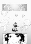  1girl absurdres apron capelet comic doremy_sweet greyscale hat highres jellyfish monochrome nightcap nightgown page_number short_hair short_sleeves touhou translation_request waist_apron yukeyf 