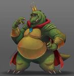  1boy animal cape crocodilian crown disney disney_(style) donkey_kong_(series) donkey_kong_country king_k._rool nintendo no_humans pookadoodle rareware ring solo sora_(company) style_parody super_smash_bros. super_smash_bros._ultimate 