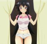  black_hair denim denim_shorts highres jinryou_karen karen long_hair ore_ga_ojou-sama_gakkou_ni_&quot;shomin_sample&quot;_toshite_rachirareta_ken screencap shorts 