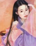  chen_shu_fen chinese_clothes hanfu highres lipstick long_hair realistic smile 