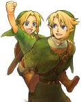  blue_eyes chain_mail chainmail hat link lowres male nintendo pointy_ears ponky shield smile sword the_legend_of_zelda time_paradox weapon young_link 