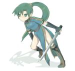  fire_emblem:_rekka_no_ken fire_emblem_blazing_sword green_eyes green_hair lyn lyndis_(fire_emblem) megata ponytail sword weapon 