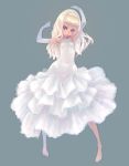  blonde_hair blue_eyes bride dress gloves hairband original simple_background wedding_dress weno 