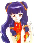  chinadress chinese_clothes highres long_hair official_art purple_hair ranma_1/2 red_eyes shampoo_(ranma_1/2) solo takahashi_rumiko 
