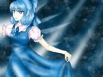  blue_hair bow cirno dress mitsubachi touhou wings 