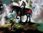  1024x768 ganondorf horse lightning link male navi nintendo ocarina_of_time pointy_ears sword the_legend_of_zelda wallpaper weapon young_link 