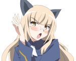  blonde_hair blush glasses long_hair perrine_h_clostermann strike_witches transparent_background transparent_png tsundere vector_trace yellow_eyes 