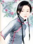  braid chen_shu_fen cheongsam china_dress chinadress chinese_clothes highres long_hair realistic twin_braids 