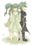  florian green_eyes green_hair hair_tubes ion male multiple_boys pantyhose smile spoilers sync tales_of_(series) tales_of_the_abyss trap wink 