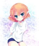  blush eiko_(pixiv) green_eyes gym_uniform mizuhashi_parsee pointy_ears short_hair touhou 