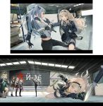  9a-91 9a-91_(girls_frontline) ak-12_(girls_frontline) an-94_(girls_frontline) assault_rifle bangs beret blonde_hair blue_dress blue_eyes blunt_bangs blush boots braid breasts buckle camera cloak closed_eyes closed_mouth combat_knife dark_skin dress eyebrows_visible_through_hair fallen_down floating_hair french_braid girls_frontline gloves green_jacket green_skirt gun hair_between_eyes hair_ornament hairband hat highres holding holding_camera holding_gun holding_weapon jacket knife large_breasts letterboxed long_hair long_sleeves looking_at_viewer low_twintails medium_breasts midriff military military_hat military_uniform miniskirt multiple_girls partly_fingerless_gloves pink_hair pouch purple_hair red_scarf ribbon rifle saiga-12 saiga-12_(girls_frontline) scarf serdyukov_(girls_frontline) shirt short_hair shotgun sidelocks silver_hair simonov_(girls_frontline) skirt sks star star_hair_ornament sweatdrop thigh-highs thigh_strap tripping twintails uniform very_long_hair weapon white_legwear wss_(32656138) yellow_eyes 