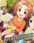  blush character_name green_eyes idolmaster idolmaster_cinderella_girls orange_hair ryuzaki_kaoru shirt short_hair smile stars 