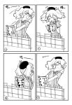  /\/\/\ 1girl 4koma beret blush book breasts closed_eyes closed_mouth collared_shirt comic commentary_request constricted_pupils covering_mouth employee_uniform eyebrows_visible_through_hair fingernails greyscale hair_between_eyes hat highres holding holding_book kantai_collection kashima_(kantai_collection) lawson long_hair looking_away magazine magazine_rack maku-raku monochrome one_eye_closed peeking rectangular_mouth shirt short_sleeves solo startled striped striped_shirt sweat translation_request twintails uniform upper_body vertical-striped_shirt vertical_stripes wavy_hair wavy_mouth 