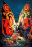  bug caterpillar godzilla godzilla_(series) highres insect kaijuu larva moth mothra movie_poster official_art ourai_noriyoshi toho_(film_company) volcano 