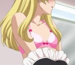  blonde_hair bra mangaka-san_to_assistant-san_to otosuna_mihari pink_bra screencap stitched third-party_edit underwear 