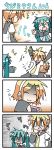  &gt;_&lt; 4koma chibi chibi_miku closed_eyes comic hatsune_miku kagamine_len kagamine_rin minami_(colorful_palette) playstation_portable silent_comic tears vocaloid 