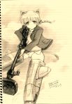  lynette_bishop monochrome sketch strike_witches traditional_media yellow 