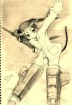  kisetsu monochrome sketch strike_witches traditional_media yellow 