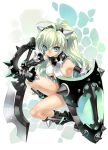  breasts fantasy green_hair kousaki_rui long_hair original shield sword weapon 