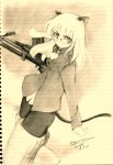  monochrome pantyhose perrine_h_clostermann sketch strike_witches traditional_media yellow 