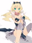 bandage bandages bikini_armor blonde_hair blush brws circlet elina jewelry long_hair necklace queen&#039;s_blade queen's_blade sitting 