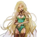  blush breasts cape celes_chere cleavage closed_eyes elbow_gloves final_fantasy final_fantasy_vi gloves laugh laughing long_hair lowres mimic_(artist) solo thigh-highs thighhighs very_long_hair 