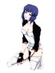  ghost_in_the_shell_stand_alone_complex gloves kusanagi_motoko purple_hair short_hair thigh-highs thighhighs 