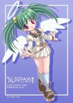  angel_wings dress game_master green_hair halo hyper_brand ishihara_masumi laugh laughing memeko ragnarok_online wings 