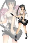  black_hair brown_eyes guitar highres instrument k-on! long_hair nakano_azusa solo twintails wings yue_shu_ya zoom_layer 