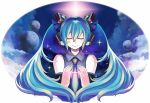  chan_co closed_eyes hatsune_miku long_hair nail_polish necktie planet planets smile twintails vocaloid 