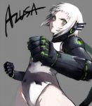  1girl character_request copyright_request green_eyes leotard robot_ears robot_joints short_hair shousan_(hno3syo) solo source_request white_hair 