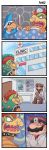 3boys 4koma ayyk92 bed bed_sheet bowser brown_footwear brown_hair chair chart clipboard collar comedy comic doctor dr._mario english_text facial_hair glove_pull gloves goomba head_mirror highres hospital labcoat magikoopa mario mask multiple_boys mustache nintendo princess_peach redhead runny_nose sharp_teeth short_hair sick sitting spiked_armlet spiked_collar spikes stethoscope super_mario_bros. sweat table teeth thermometer virus_(dr._mario) white_gloves