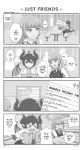  2girls 4koma anne_(shingeki_no_bahamut) comic dragon_girl dragon_horns dragon_tail dragon_wings granblue_fantasy grea_(shingeki_no_bahamut) green_eyes greyscale highres horns long_hair long_sleeves monochrome multiple_girls open_mouth pointy_ears red_eyes shingeki_no_bahamut short_hair stryx tail wings 