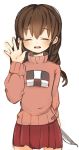  1girl blood braid brown_hair closed_eyes commentary_request knife long_hair long_sleeves madotsuki nia_(nila0513) open_mouth pink_shirt shirt smile solo sweater tears twin_braids twintails yume_nikki 