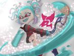  1girl brush highres inkling multicolored_hair paretto_yuri red_eyes splatoon splatoon_(manga) splatoon_(series) splatoon_2 twintails x-blood 