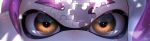  1girl brown_eyes chromatic_aberration close-up commentary_request dated english_text eyes highres inkling jigsaw_puzzle kashu_(hizake) looking_at_viewer monster_girl pink_hair pointy_ears puzzle solo splatoon splatoon_(series) splatoon_2 tentacle_hair thick_eyebrows white_background 