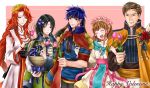  alternate_costume aplche armor axe black_hair blue_eyes blue_hair blush book braid brother_and_sister brown_hair cape facial_mark father_and_daughter father_and_son fire_emblem fire_emblem:_souen_no_kiseki fire_emblem_heroes flower gloves green_eyes greil hair_flower hair_ornament hair_tubes headband ike long_hair mist_(fire_emblem) multiple_boys nintendo open_mouth red_eyes redhead scarf short_hair siblings skirt smile soren sword tiamat_(fire_emblem) weapon 