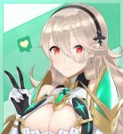  1girl armor blush breasts cleavage cosplay dress female_my_unit_(fire_emblem_if) fire_emblem fire_emblem_if gloves hair_between_eyes hair_ornament hairband mythra_(xenoblade) mythra_(xenoblade)_(cosplay) jewelry long_hair looking_at_viewer mamkute my_unit_(fire_emblem_if) nintendo pointy_ears red_eyes silver_hair smile solo super_smash_bros. super_smash_bros._ultimate white_hair xenoblade_(series) xenoblade_2 zekken22_23 