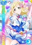  blonde_hair blush character-name dress love_live!_school_idol_festival love_live!_sunshine!! ohara_mari short_hair smile yellow_eyes 