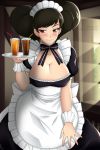  1girl alina_pegova black_hair blush breasts brown_eyes cleavage collarbone kawakami_sadayo large_breasts long_hair looking_at_viewer maid maid_headdress persona persona_5 short_hair smile solo twintails 