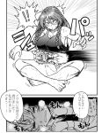  2girls blush braid comic fairy_maid full-face_blush hong_meiling koyubi_(littlefinger1988) long_hair maid maid_headdress monochrome multiple_girls scar short_hair steam tank_top touhou translation_request twin_braids 