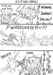  comic deflect english_text guin_guin isokaze_(kantai_collection) kantai_collection kumano_(kantai_collection) monochrome obentou sendai_(kantai_collection) shoukaku_(aircraft_carrier) throwing 