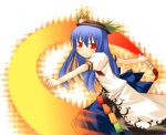  food fruit hat hinanawi_tenshi leaf peach plastic_eraser red_eyes solo sword sword_of_hisou touhou weapon 