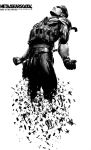  highres konami metal_gear metal_gear_solid metal_gear_solid_4 monochrome old_snake solid_snake 